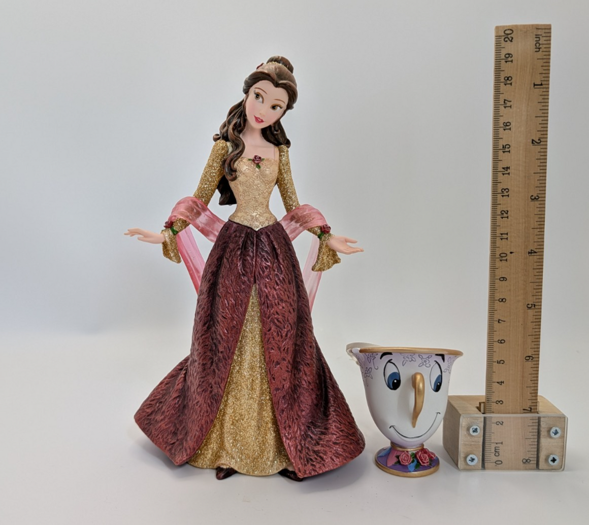 Disney Showcase Haute Couture Belle & Chip Christmas Holiday Figurine 405334910