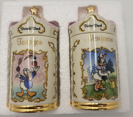 Lenox Disney Spice Jars Marjoram & Tarragon Donald & Daisy Duck Brand New In Box15