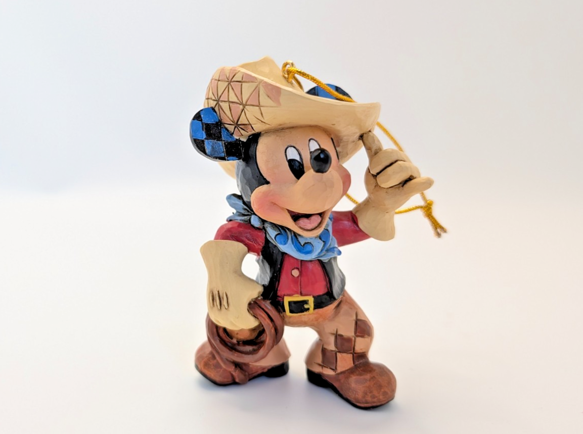 Disney Traditions Roundup Mickey Mouse hanging ornament A25905 boxed - rear view