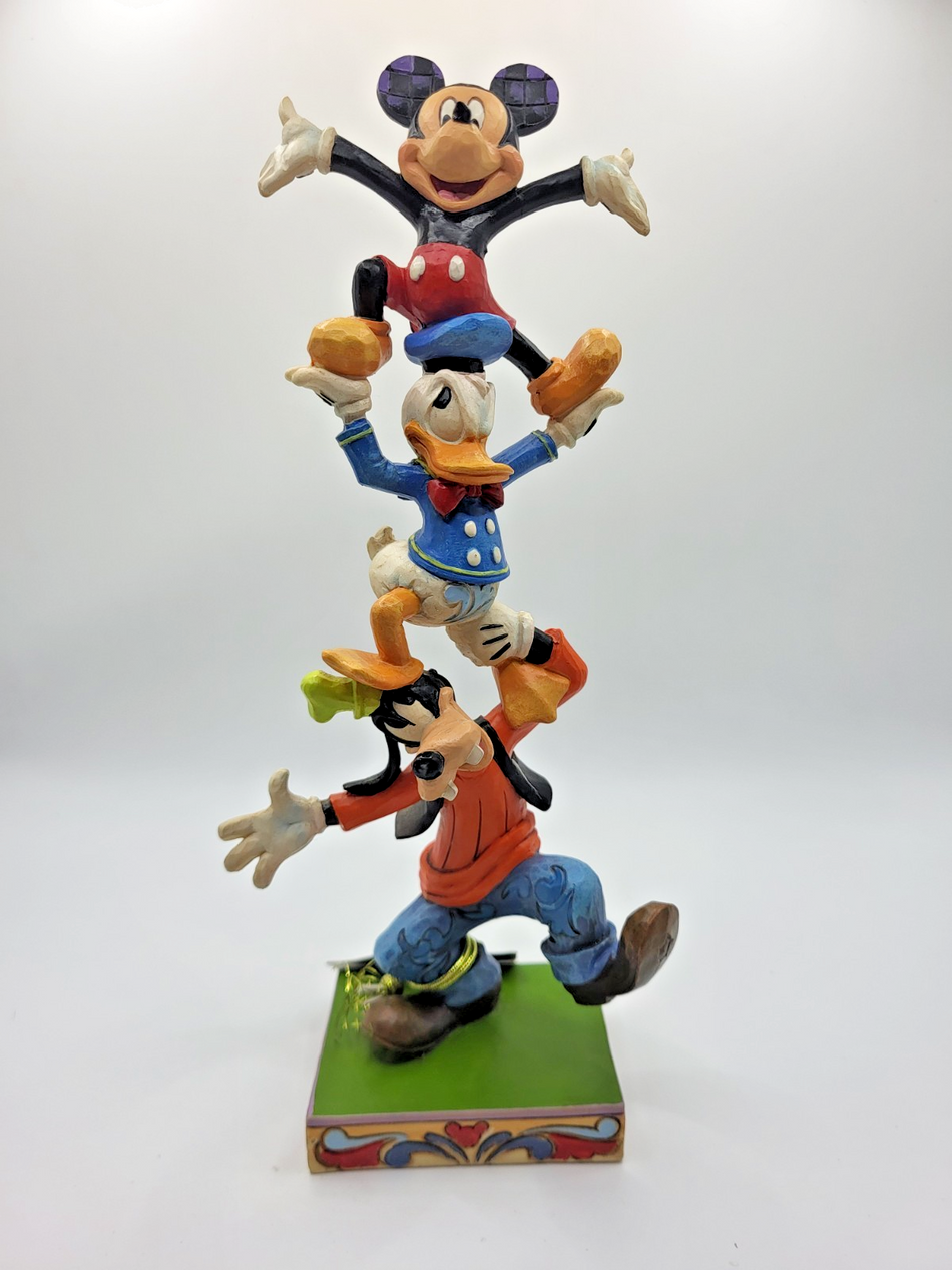 Disney Traditions Teetering Tower Figurine Mickey Mouse Donald Goofy Ornament1