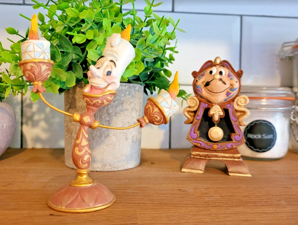 Disney Traditions Lumiere & Cogsworth Figurines Ooh La La Keeping Watch Boxed1