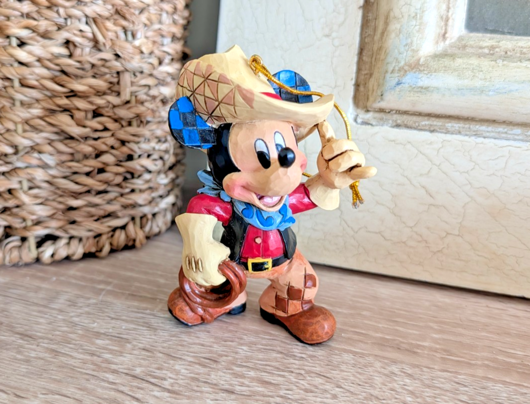 Disney Traditions Roundup Mickey Mouse hanging ornament A25905 boxed - right side view