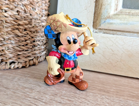 Disney Traditions Roundup Mickey Mouse hanging ornament A25905 boxed - right side view