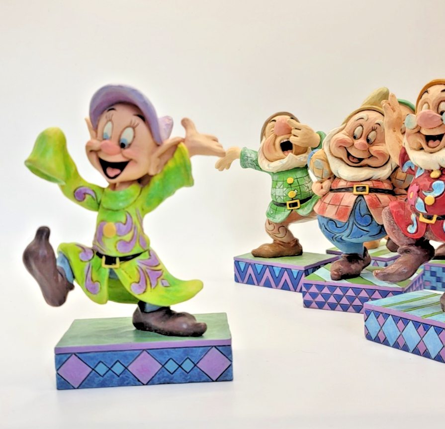 Disney Traditions Jim Shore 7 Dwarfs Dancing Set COMPLETE Snow White Doc Grumpy4