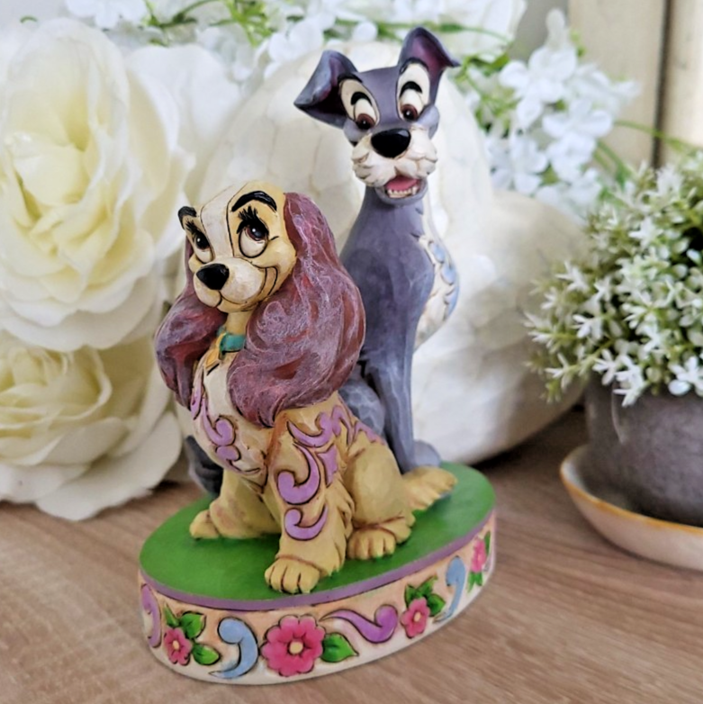 Disney Traditions Lady And The Tramp Figurine Opposites Attract Ornament0