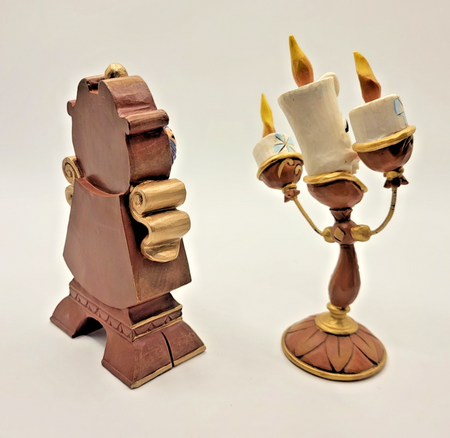 Disney Traditions Lumiere & Cogsworth Figurines Ooh La La Keeping Watch Boxed9