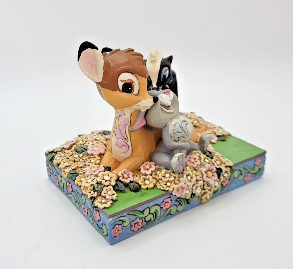 Disney Traditions Childhood Friends Figurine Bambi Thumper Flower Ornament Shore12