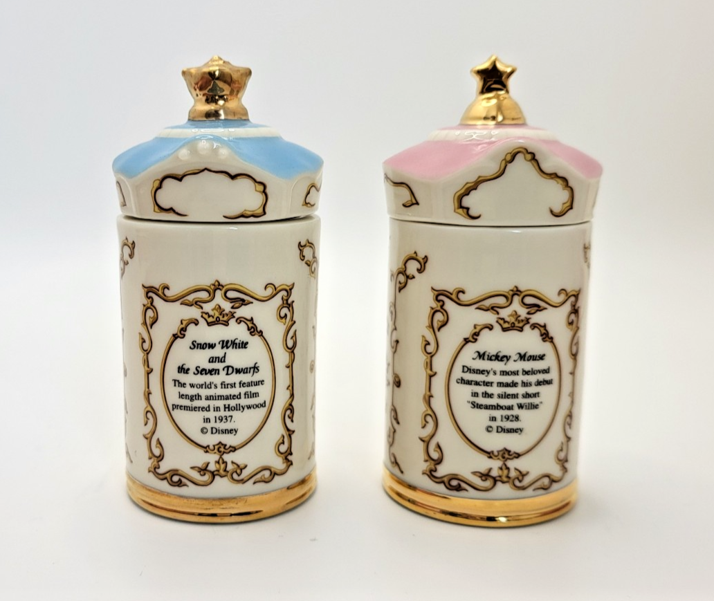 Lenox Disney Spice Jars  Cinnamon & Onion Snow White & Mickey Mouse BNIB6