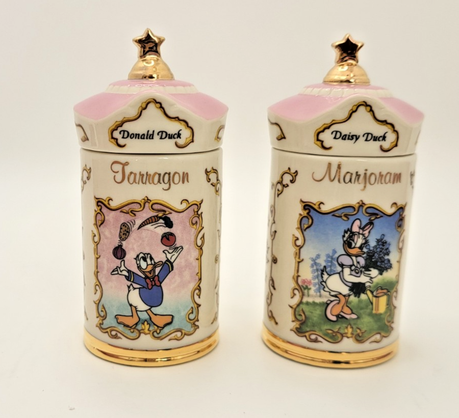 Lenox Disney Spice Jars Marjoram & Tarragon Donald & Daisy Duck Brand New In Box1