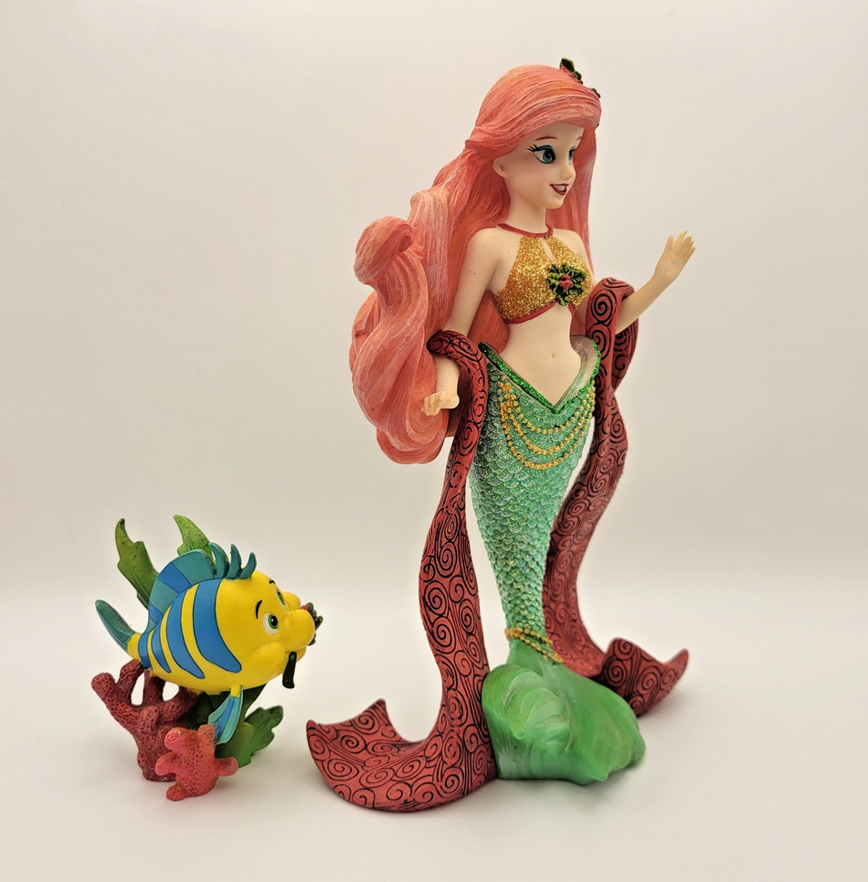 Disney Showcase Ariel & Flounder Christmas Figurine – Enesco Little Mermaid6