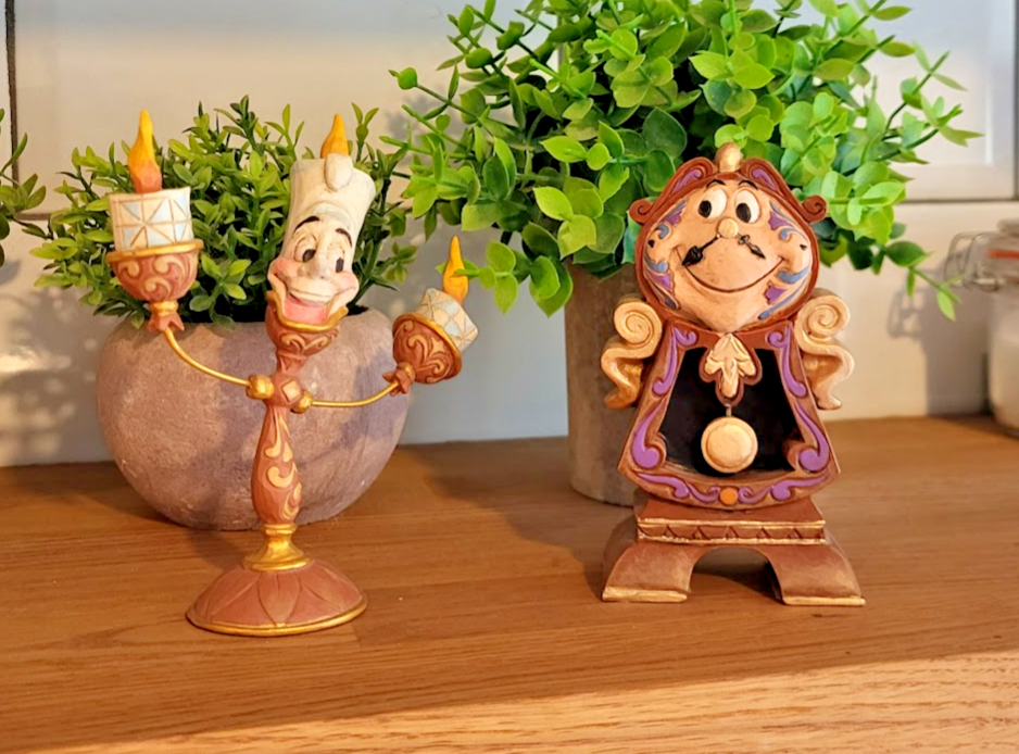Disney Traditions Lumiere & Cogsworth Figurines Ooh La La Keeping Watch Boxed0