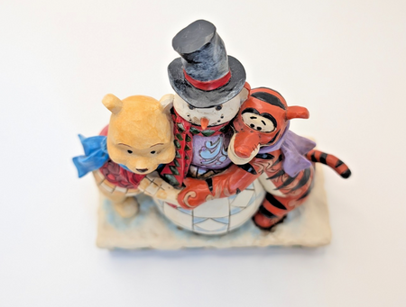 Disney Traditions Winter Hugs Pooh Tigger snowman 4033265 boxed figurine - rear of original box