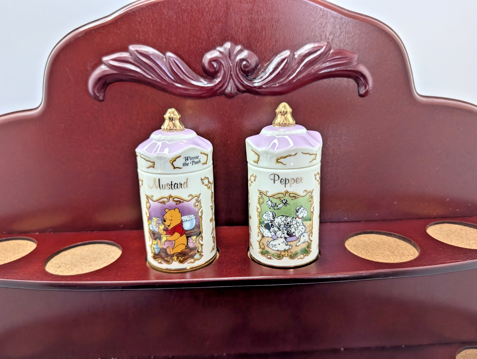 Lenox Disney Spice Jar Rack Display Shelf 24 Jar Holder Original Box Vintage15