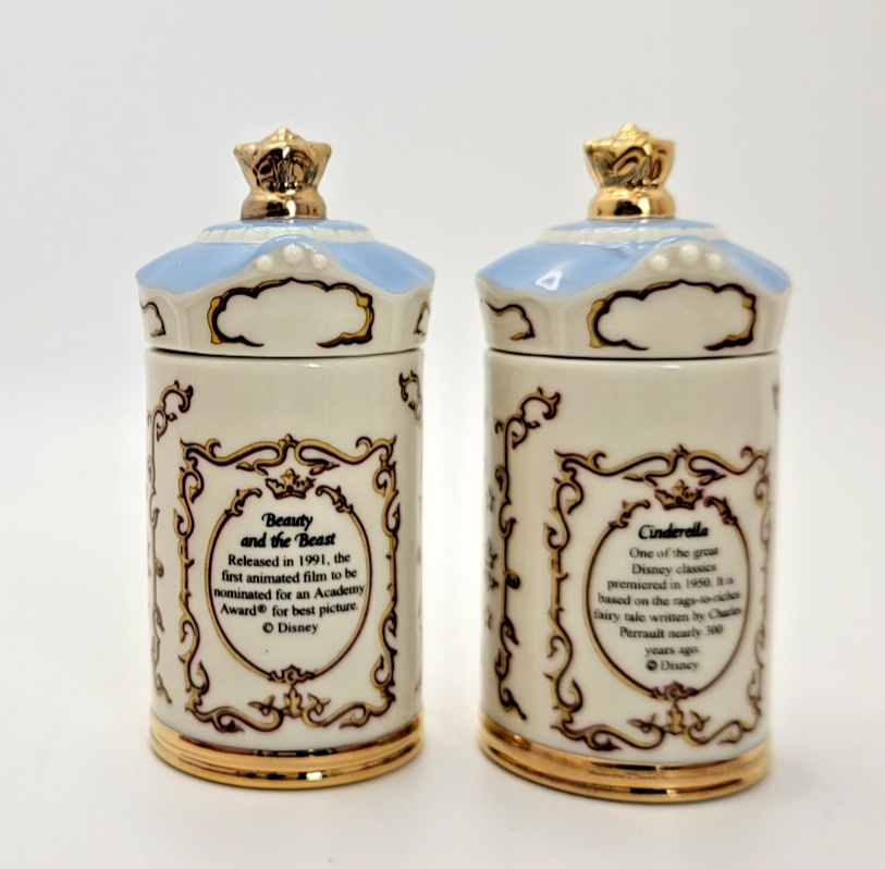 Lenox Disney Spice Jars Sage & Thyme Beauty & The Beast Belle & Cinderella BNIB5