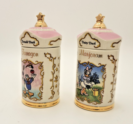 Lenox Disney Spice Jars Marjoram & Tarragon Donald & Daisy Duck Brand New In Box2