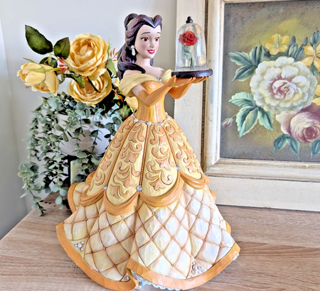 Disney Traditions Belle A Rare Rose Deluxe 6009139 – full figurine view