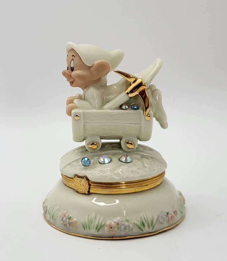 Lenox Disney Dopey Treasure Box Snow White COA COMPLETE Trinket Box With Charm3