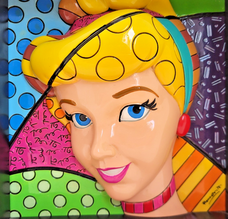 Disney Britto Cinderella Pop Art Block 4033869 Colourful Display Figurine Boxed14