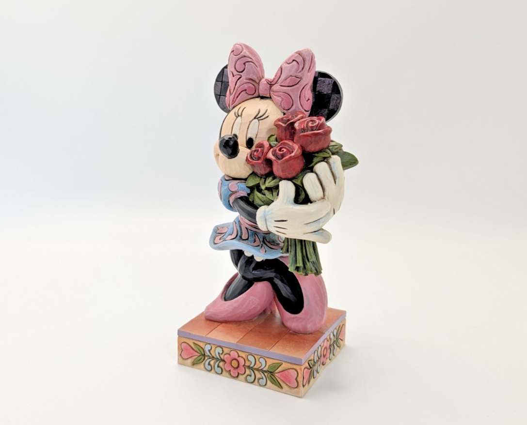 Disney Traditions Showcase Minnie La Vie En Rose Figurine With Flowers Boxed5