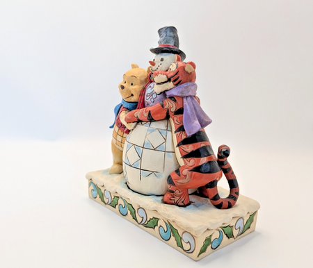 Disney Traditions Winter Hugs Pooh Tigger snowman 4033265 boxed figurine - face and character detail