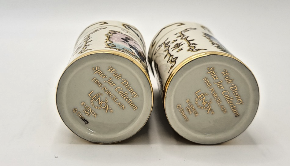 Lenox Disney Spice Jars Marjoram & Tarragon Donald & Daisy Duck Brand New In Box10