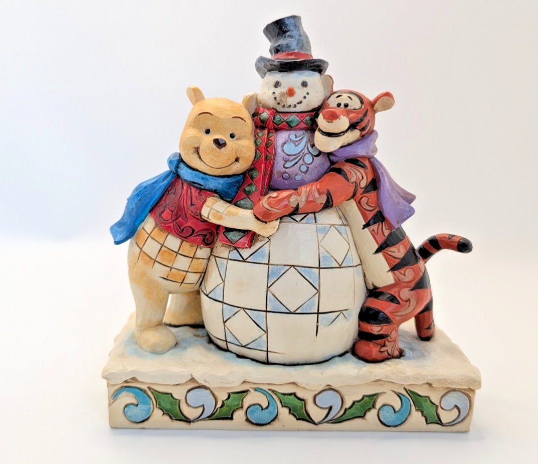 Disney Traditions Winter Hugs Pooh Tigger snowman 4033265 boxed figurine - rear view