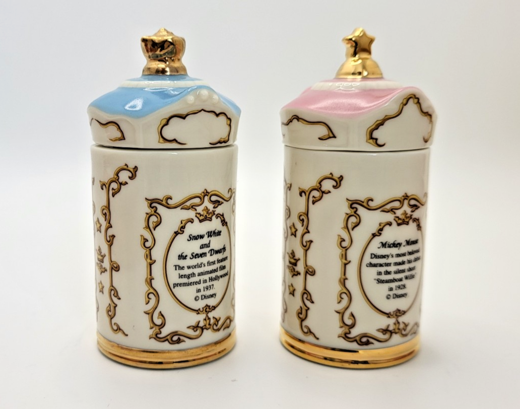 Lenox Disney Spice Jars  Cinnamon & Onion Snow White & Mickey Mouse BNIB5