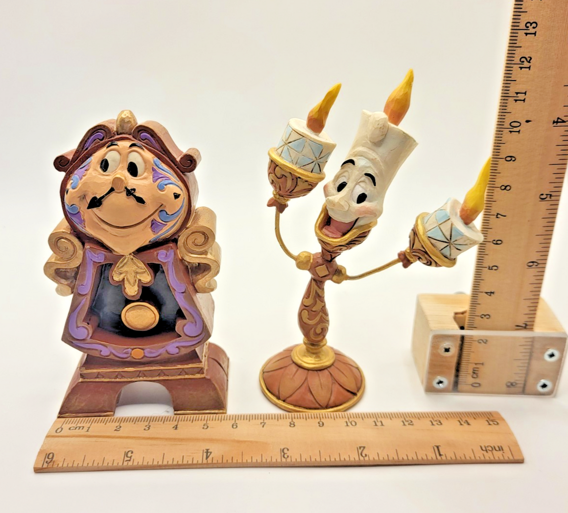 Disney Traditions Lumiere & Cogsworth Figurines Ooh La La Keeping Watch Boxed16