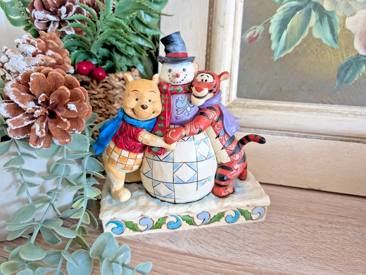 Disney Traditions Winter Hugs Pooh Tigger snowman 4033265 boxed figurine - right side view