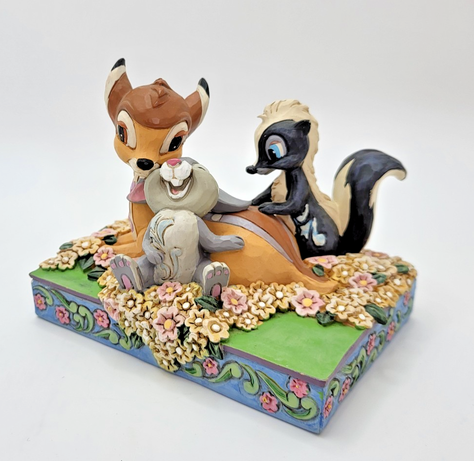 Disney Traditions Childhood Friends Figurine Bambi Thumper Flower Ornament Shore3
