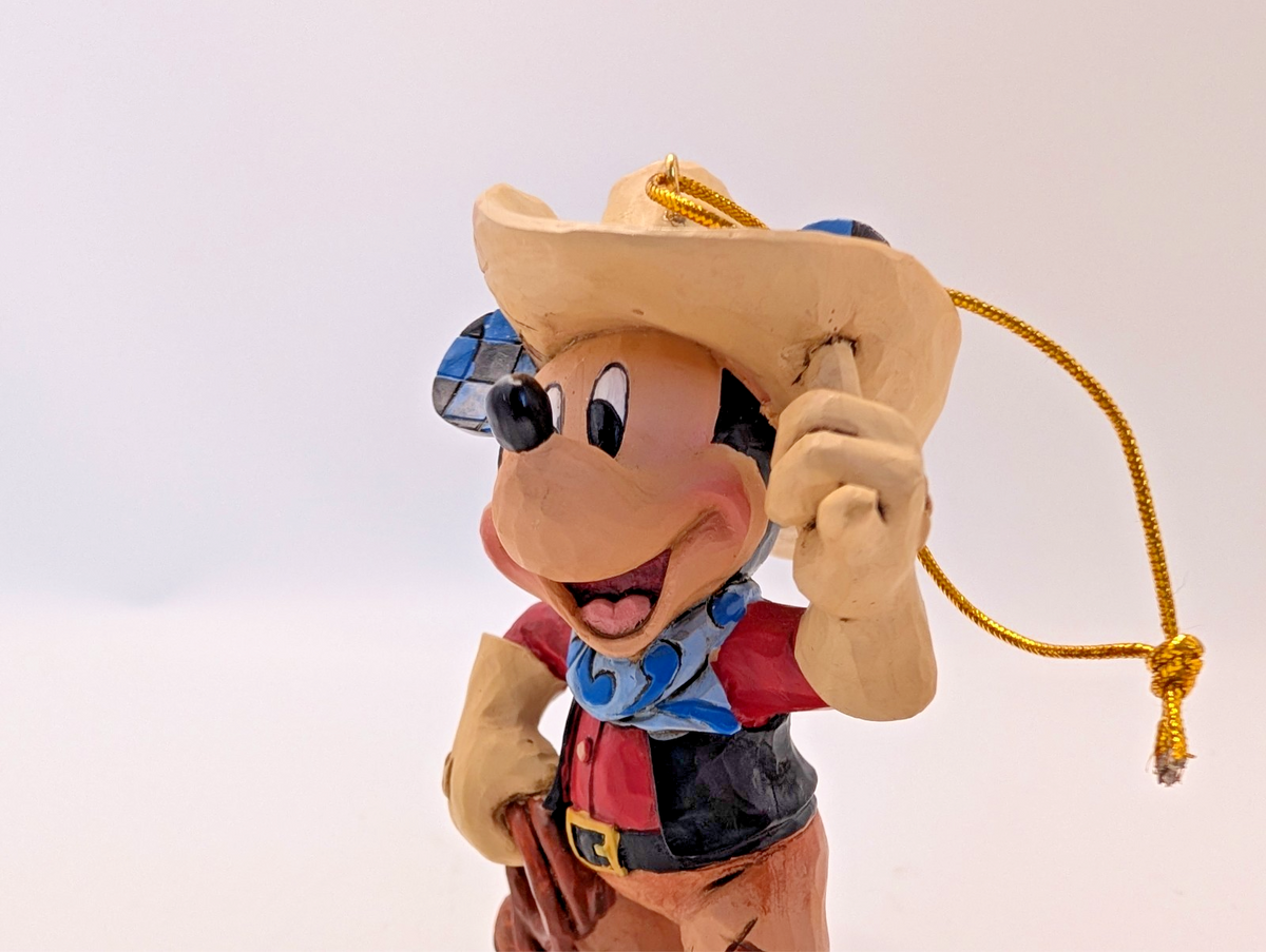 Disney Traditions Roundup Mickey Mouse hanging ornament A25905 boxed - front of original box