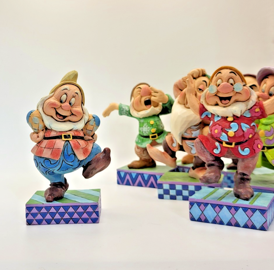 Disney Traditions Jim Shore 7 Dwarfs Dancing Set COMPLETE Snow White Doc Grumpy2
