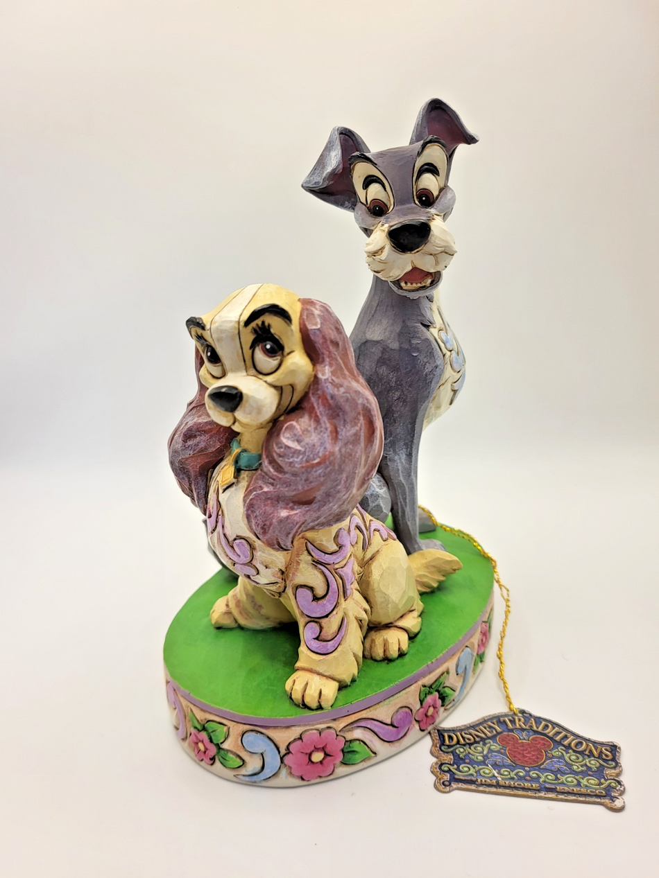 Disney Traditions Lady And The Tramp Figurine Opposites Attract Ornament1