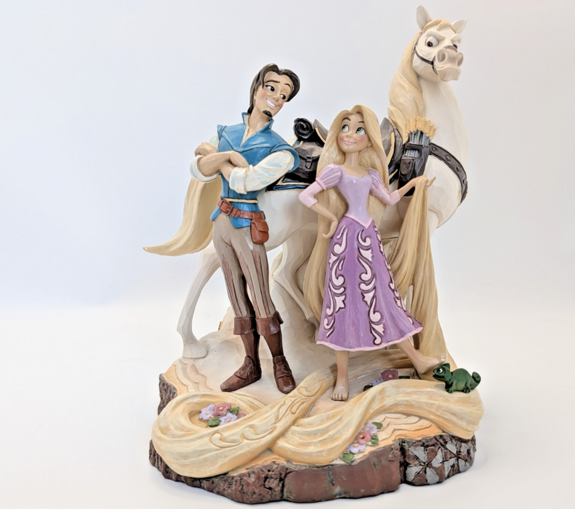 Enesco Disney Showcase Rapunzel, Flynn Rider & Maximus Figurine 2013 7in3