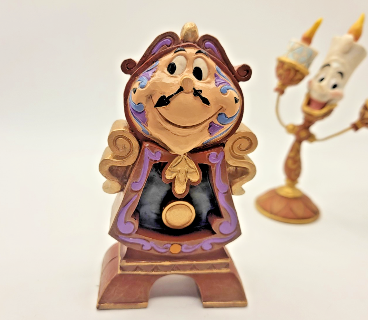Disney Traditions Lumiere & Cogsworth Figurines Ooh La La Keeping Watch Boxed14