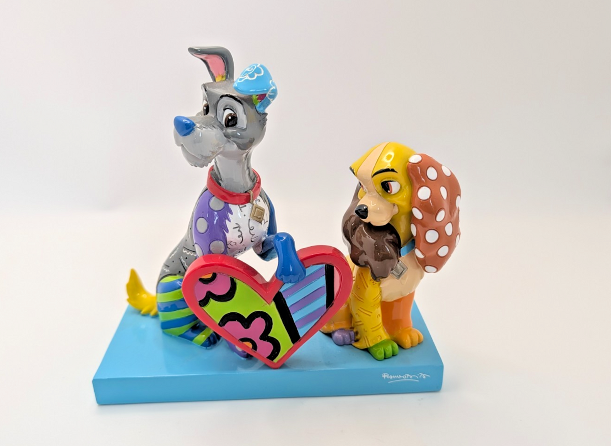 Disney Britto Lady and the Tramp 6008528 unboxed figurine - full display view