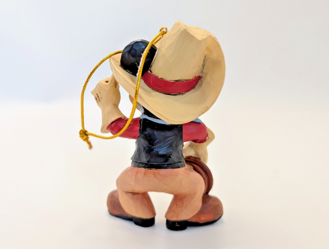 Disney Traditions Roundup Mickey Mouse hanging ornament A25905 boxed - costume detail