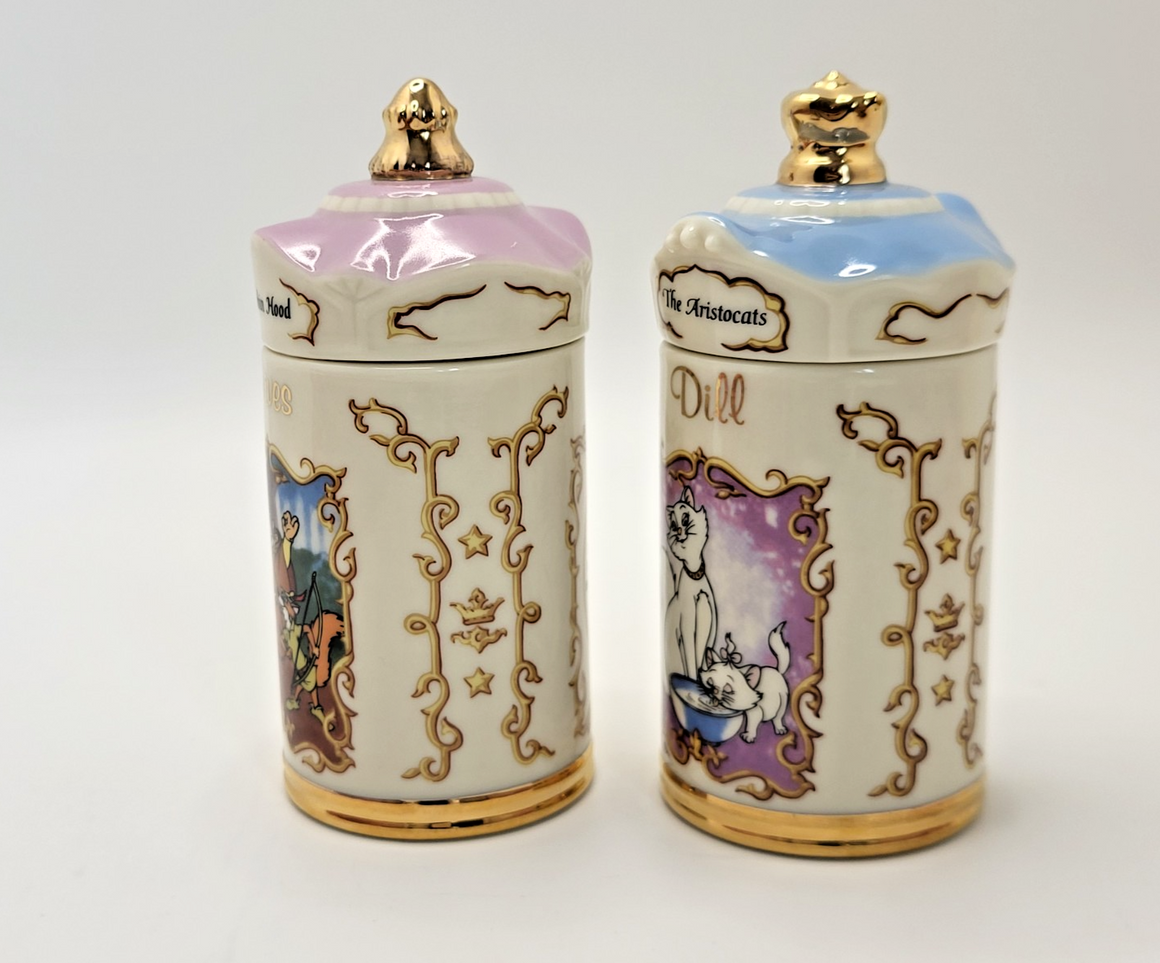 Lenox Disney Spice Jars Chives & Dill Robin Hood & Aristocats Brand New In Box4