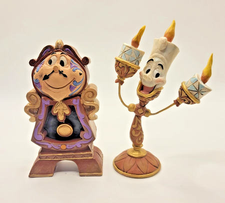 Disney Traditions Lumiere & Cogsworth Figurines Ooh La La Keeping Watch Boxed4