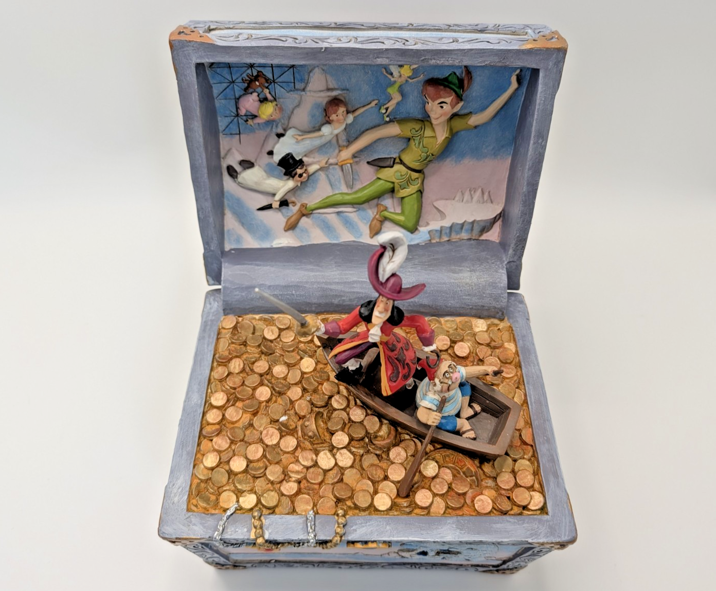 Disney Traditions Treasure-Strewn Tableau Peter Pan Figurine Captain Hook Wendy17