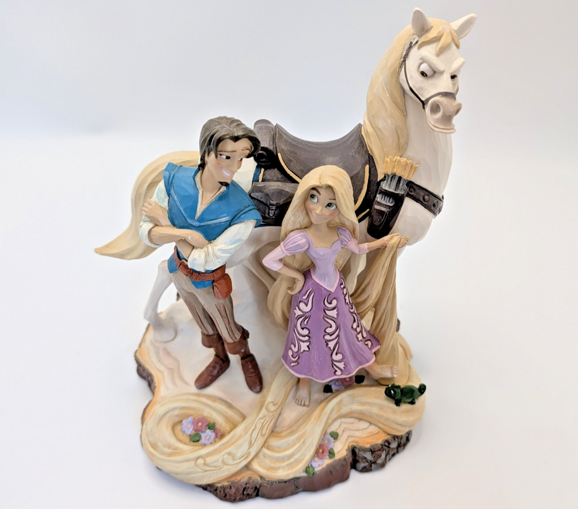 Enesco Disney Showcase Rapunzel, Flynn Rider & Maximus Figurine 2013 7in12