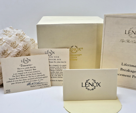 Lenox Disney Classics Sneezy Treasure Box COMPLETE Box Papers Charm Snow White2