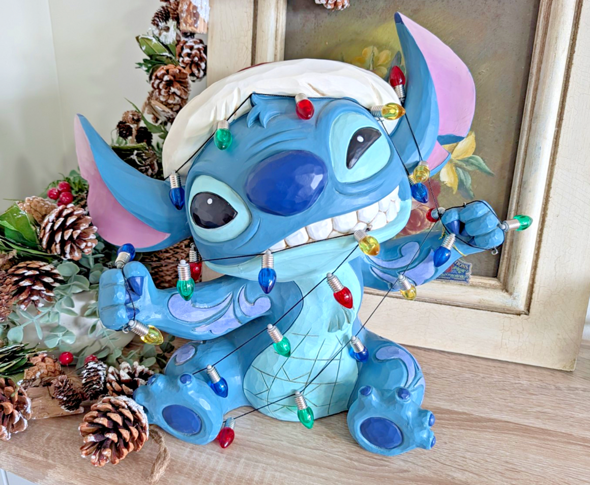 Disney Traditions Holiday Stitch 1739919 Christmas Lights – full figurine view