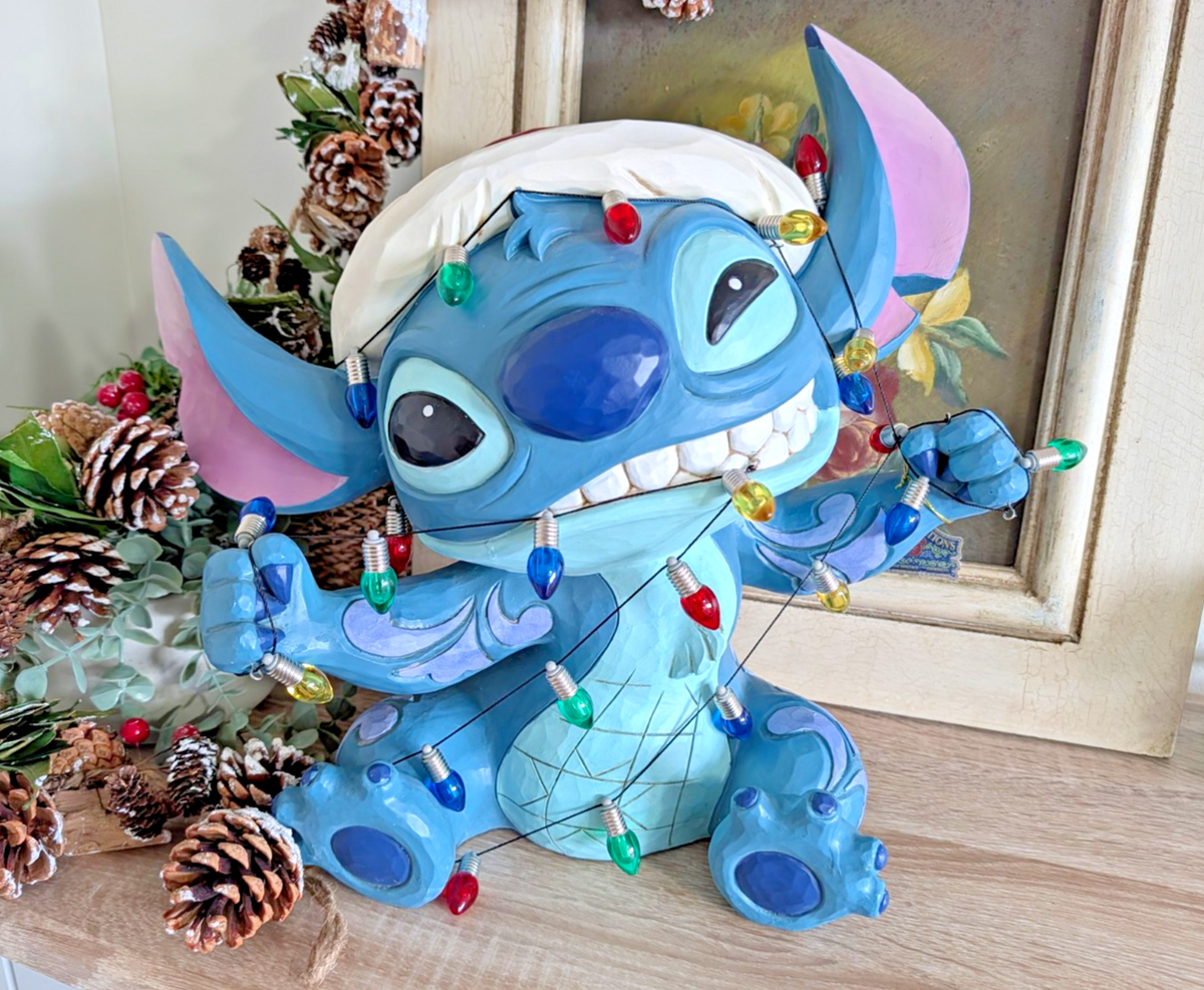 Disney Traditions Holiday Stitch 1739919 Christmas Lights – full figurine view