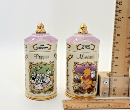 Lenox Disney Spice Jars  Pepper & Mustard  101 Dalmations & Winnie The Pooh BNIB9