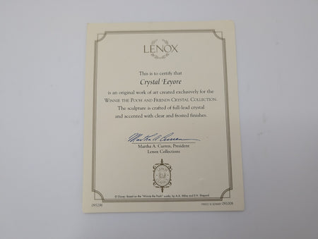 Lenox Disney Eeyore crystal figurine 095296 boxed with certificate - view 15
