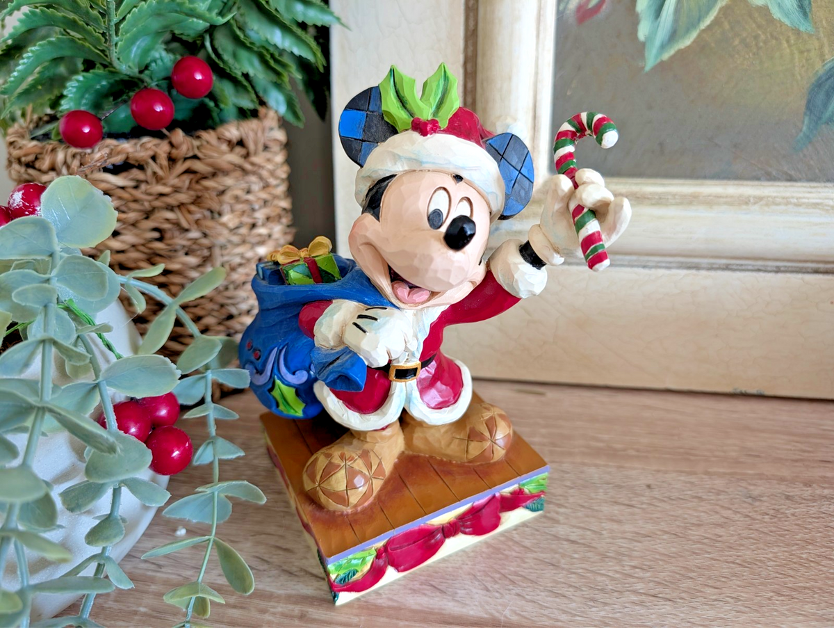 Disney Traditions Mickey Mouse Bringing Holiday Cheer 4052002 boxed figurine - front view