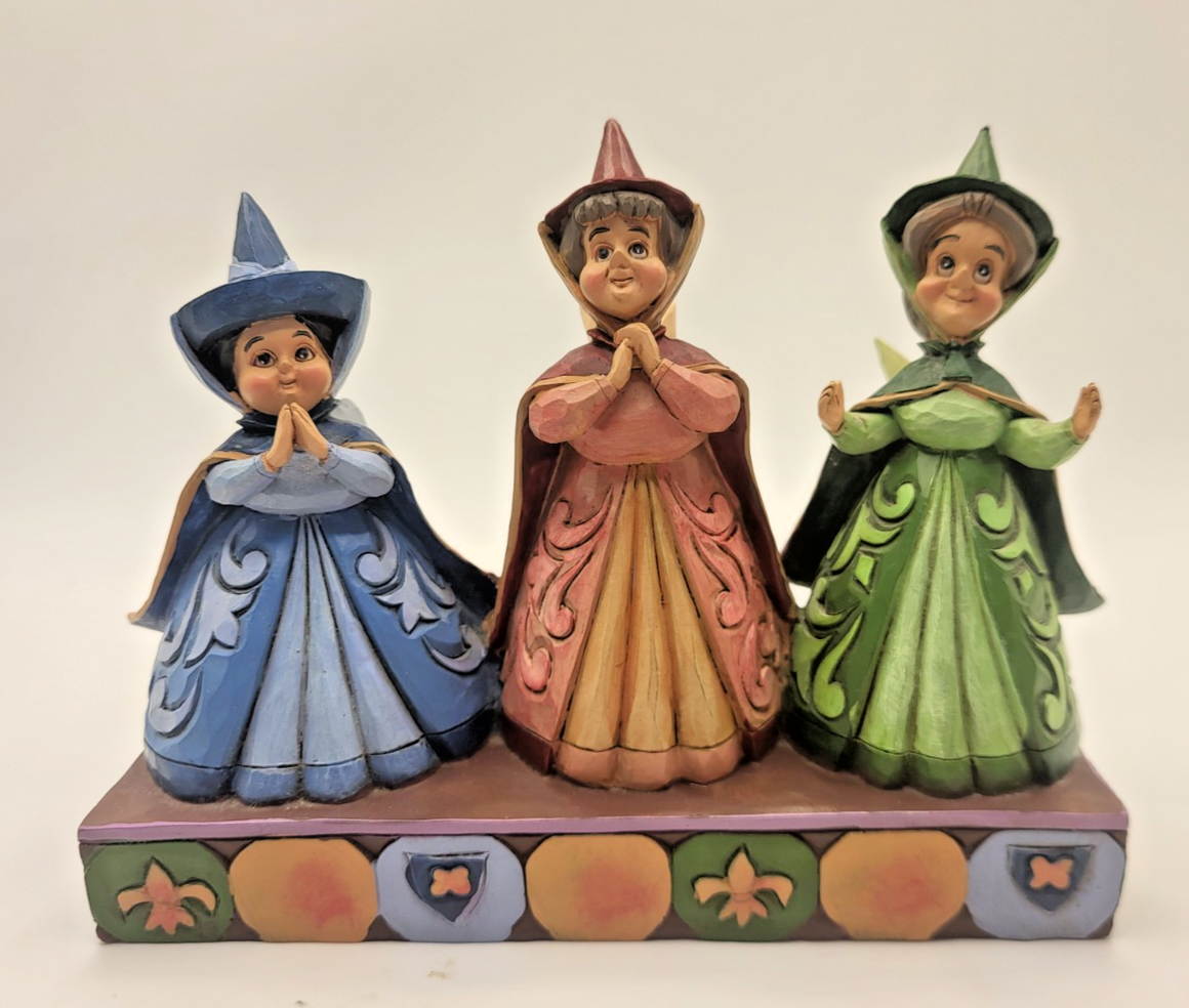 Disney Traditions Sleeping Beauty 3 Faires Figurine Flora Fauna & Merryweather2