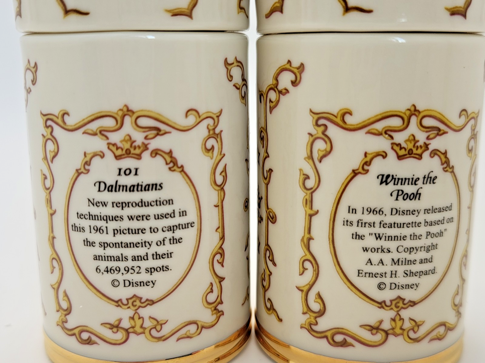 Lenox Disney Spice Jars  Pepper & Mustard  101 Dalmations & Winnie The Pooh BNIB11