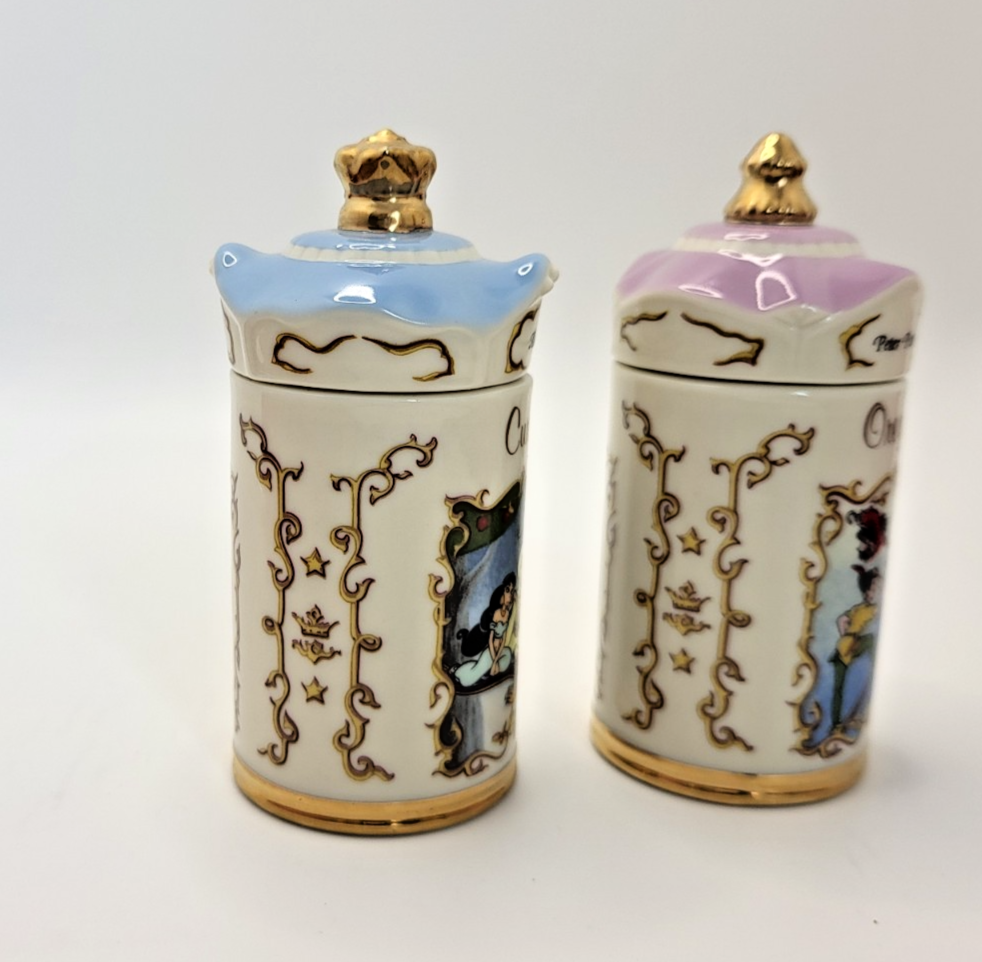 Lenox Disney Spice Jars Curry & Oregano Aladdin & Peter Pan Brand New In Box12